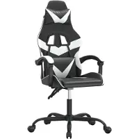 vidaXL Gaming-Stuhl Schwarz und Weiß Kunstleder