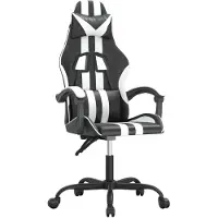 vidaXL Gaming-Stuhl Schwarz und Weiß Kunstleder