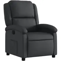 vidaXL Relaxsessel Schwarz Echtleder
