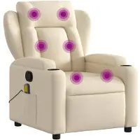 vidaXL Massagesessel Creme Stoff 94 x 77 x 100 cm