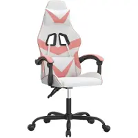 vidaXL Gaming-Stuhl Weiß und Rosa Kunstleder