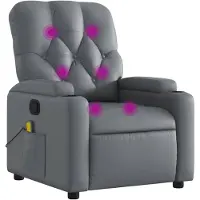 vidaXL Massagesessel Grau Kunstleder