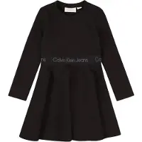 Calvin Klein Jeans Kleid für den Alltag Logo Tape IG0IG02666 D Schwarz Regular Fit