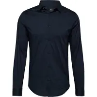 Armani Exchange für Herren. 8NZC31ZN28Z1510 Marineblaues Blockhemd (L), Lässig, Party, Baumwolle, Klassisch, Langarm