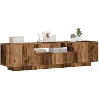 vidaXL TV-Schrank mit LED-Leuchten Altholz-Optik 160x35x40 cm