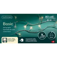Kaemingk Lumineo LED-Lichterkette Basic mit Dimmer 80 LED warmweiß außen 6 m transparent