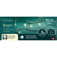 Kaemingk Lumineo LED-Lichterkette Basic mit Dimmer 40 LED warmweiß außen 3 m transparent