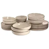 Fonq Loods Geschirrset - Glänzend Beige (24er Set)