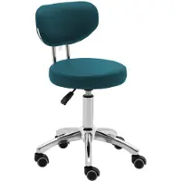 Physa Kosmetik-Drehstuhl mit Rückenlehne auf Rollen 46-60 cm ASCONA - türkis
