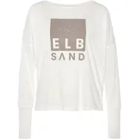 Elbsand Langarmshirt "Irpa" mit Logodruck, Baumwoll-Mix, sportlich-casual