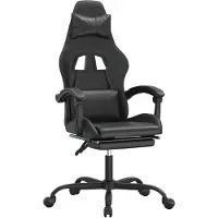 vidaXL Gaming-Stuhl mit Fußstütze Schwarz Kunstleder