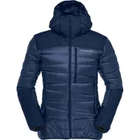 Norrøna - Daunenjacke mit Kapuze - Falketind Down750 Zip Hood W Indigo Night für Damen - Größe L - Navy blau