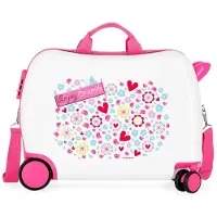 Movom für Männer/Jungen. 3729864 2-Rad multidirektionales Gehäuse Enjoy and Smile -38x50x20cm (OSFA), Weiß, Lässig, Synthetisch, ABS/Polykar
