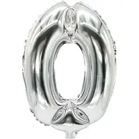 Papstar Folienballon "Zahlen", Ziffer: 0, silber