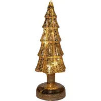 Anna's Collection Weihnachtsbaum Glas led auf Batterie mit Timer 27,5x9,5 cm gold (geel)