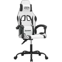 vidaXL Gaming-Stuhl Weiß und Schwarz Kunstleder