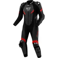 SHIMA Hyper RS Perforierte Schwarz Rot 1-Teiler Motorrad Lederkombi Größe 54