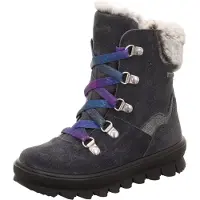 Legero Stiefelette Leder \ FLAVIA GRAU/LILA VELOUR/TEXTIL/EFFEKTLEDER Kinderschuhe