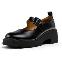 Camper für Damen. K201681-001 Milah Leder Ballerinas schwarz (37), 3 bis 5 cm, Schnalle, Lässig, Klassisch