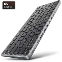Axagon HMC-KB keyboard USB-C 5Gbps with HUB Micro SD/SD 3x USB-A HDMI 4K/60Hz PD 100W - Tastatur - USB Typ C