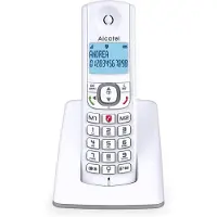 Alcatel F530, DECT-Telefon, Kabelloses Mobilteil, Freisprecheinrichtung, 50 Eintragungen, Anrufer-Identifikation, Grau, Weiß