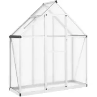 vidaXL Gewächshaus mit Fundamentrahmen Silbern 169x58x195cm Aluminimum