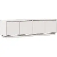 vidaXL TV-Schrank Weiß 156x37x45 cm Massivholz Kiefer