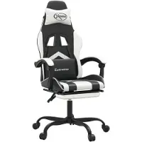 vidaXL Gaming-Stuhl mit Fußstütze Drehbar Schwarz & Weiß Kunstleder