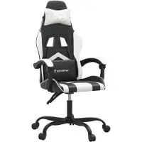 vidaXL Gaming-Stuhl Drehbar Schwarz und Weiß Kunstleder
