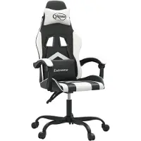 vidaXL Gaming-Stuhl Schwarz und Weiß Kunstleder