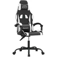vidaXL Gaming-Stuhl Schwarz und Weiß Kunstleder