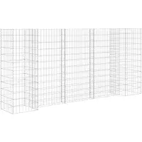 vidaXL H-förmiger Gabionen-Pflanzkorb Stahldraht 260x40x120 cm