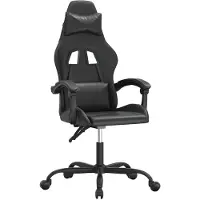 vidaXL Gaming-Stuhl Drehbar Schwarz Kunstleder