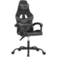 vidaXL Gaming-Stuhl Schwarz und Grau Kunstleder