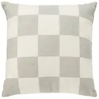 Fonq Check Zierkissen 50 x 50 cm - Grau