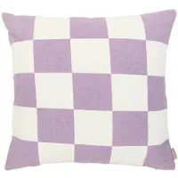 Fonq Check Zierkissen 50 x 50 cm - Lavendel