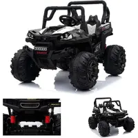 Es-toys Kinderfahrzeug - Elektro Auto "Buggy 688" - 12V7AH Akku,2 Motoren- 2,4Ghz, MP3 + Ledersitz-Weiss