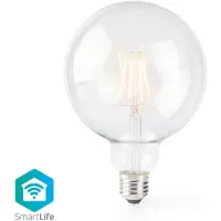 Nedis SmartLife LED Filament Lampe - Wi-Fi - E27 - 500 lm - 5 W - Warmweiss - 2700 K - Glas - Android / IOS - G125 - 1 Stück