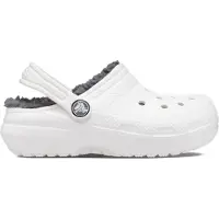 Crocs Classic Gefütterte Schlappen, Weiß/Grau, 27-28