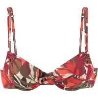 LASCANA Bügel-Bikini-Top "Ava", Damen, Gr. 36, Cup C, rot (rot bedruckt), Recycling-Polyamid, bedruckt, Bikini-Oberteile Bügel-Bikini-Top, im tropischen Design, Topseller