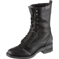 Mustang Damen Stiefelette Boot Stiefel Schnürung Blockabsatz 1293-510, Größe:36 EU, Farbe:Schwarz