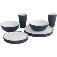 Outwell - Gala Geschirrr-Set 2 Personen - Geschirr-Set grau/blau