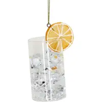 HD Collection Ornament Weihnachtskugel Cocktail Gin Tonic Glas Klar 9 cm (transparant)