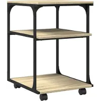 vidaXL Druckerständer 3 Ablagen Sonoma-Eiche 43x48x64 cm Holzwerkstoff