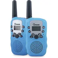Qware Walkie-Talkie Set – 3 km Reichweite, 10 Kanäle & Taschenlampe Blau