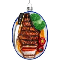 HD Collection Ornament Weihnachtskugel Steakteller Glas Multi 11,5 cm (multi)