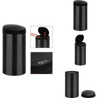 vidaXL Automatischer Sensor-Mülleimer 50 L Kohlenstoffstahl Schwarz - Mülltonnen & Abfalleimer