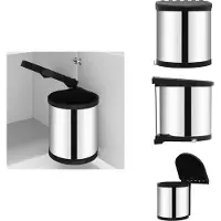vidaXL Küchen-Einbau-Mülleimer Edelstahl 12 L - Mülltonnen & Abfalleimer