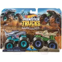 Mattel Monster Trucks 1:64 Die-Cast 2er-Pack Mega Wrex vs Leopard Shark