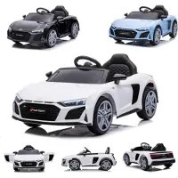 Es-toys Kinderfahrzeug - Elektro Auto "Audi R8 Spyder" - lizenziert - 12V7AH Akku und 2 Motoren- 2,4Ghz + MP3 + Leder + EVA-Weiss